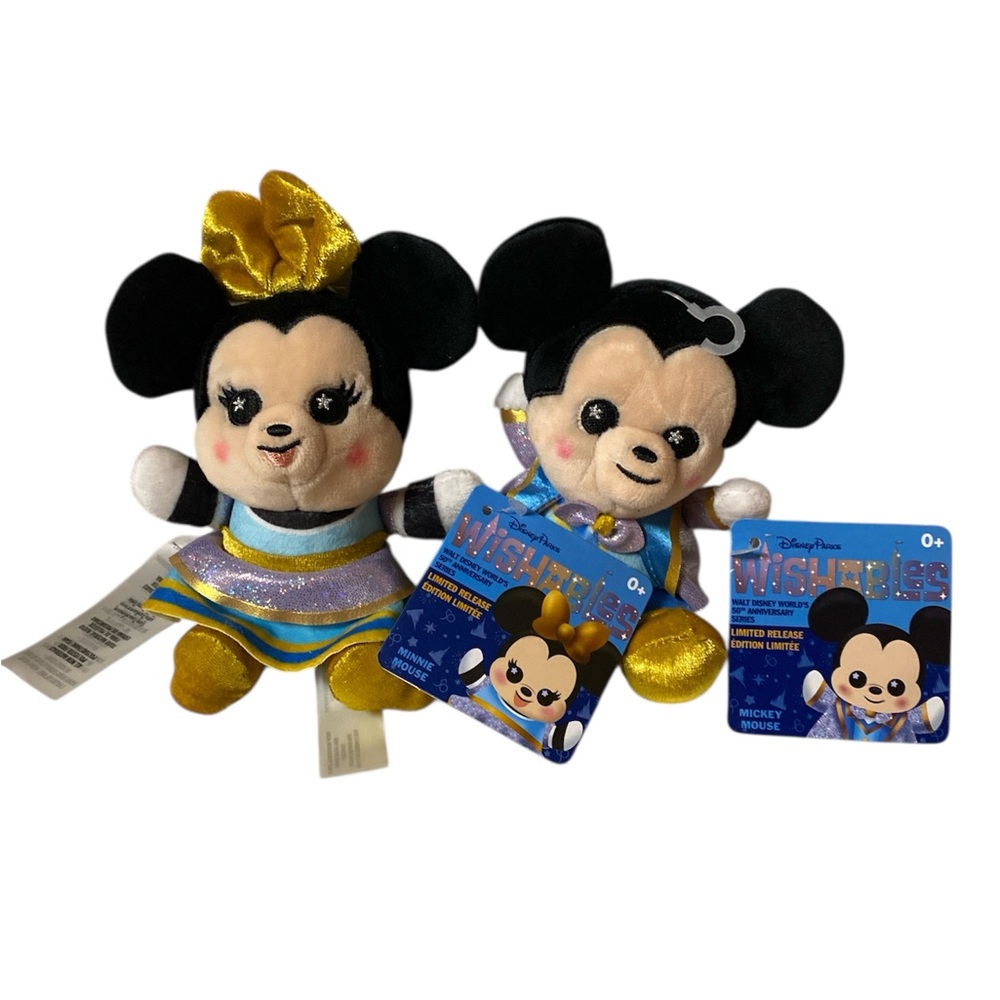 Wishables Walt Disney World 50th Anniversary Plush Bundle Mickey & Minnie Mouse